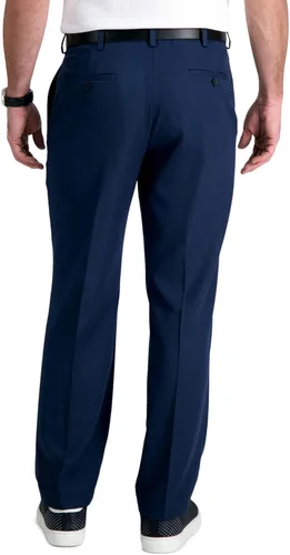 Vista 2 de Haggar Cool 18 Pro - Pantalones de corte clásico para hombre con parte delantera plana en tallas regulares y para hombres grandes y altos