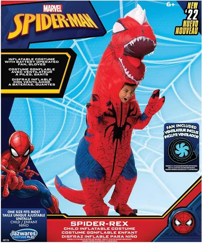 Vista 3 de MARVEL'S SPIDER-REX INFLATABLE COSTUME - Inflatable Child Halloween Costume of Spider-Rex Dinosaur
