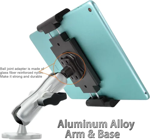 Vista 2 de VAUBORTTI Base de taladro de aluminio resistente para tableta, para tablet iPad Pro/Mini, soporte para iPad Pro/Mini, soporte para iPad Pro y Mini