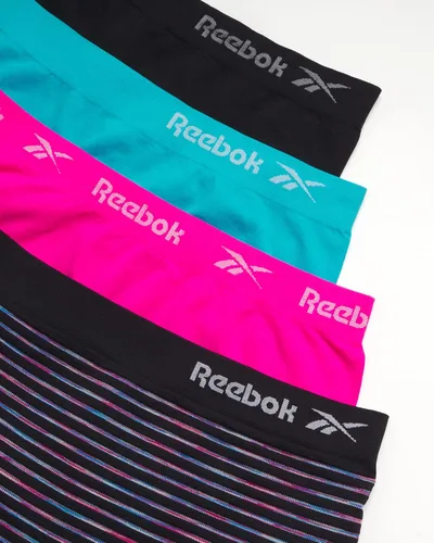 Vista 3 de Reebok Ropa interior para niña, pantalones cortos sin costuras de pierna larga (4 unidades)