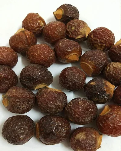 Vista 2 de Mrigakshi Naturals - Cápsulas de Reetha secas enteras Aritha Pods Nueces de jabón Jaboneras Champú para el cabello a base de hierbas - 200 g