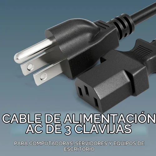 Vista 2 de Cable de alimentación de CA de 3 clavijas para computadora, médico, servidor y escritorio, cable de alimentación de 3 clavijas de 1 pie - Cable