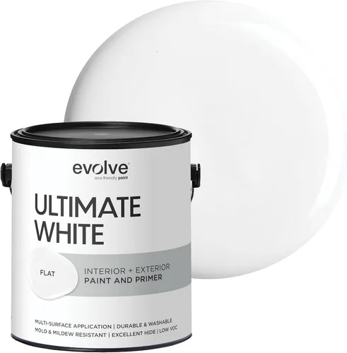 Vista 14 de EVOLVE Pintura blanca e imprimación definitiva en uno, blanco cáscara de huevo, 1 cuarto de galón, interior y exterior, cobertura de una capa