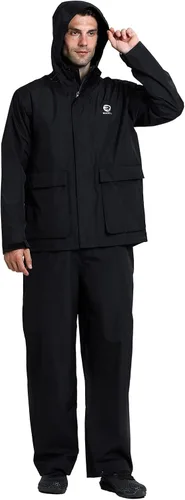 Vista 6 de Rizzon Traje de lluvia de pesca para hombre, impermeable, para vela, pantalones con capucha