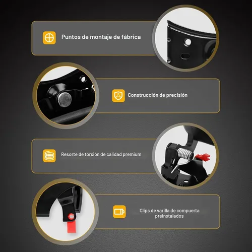 Vista 3 de Gledewen Pestillo de mango de puerta trasera y moldura de bisel con clips de varilla para Chevy Silverado GMC Sierra 1999-2007 1500 2500 3500