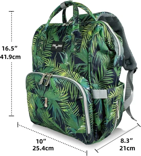 Vista 2 de Mr. Peanut's Mochila de pañales Tili Dili Premium con puerto de carga USB, Tropical, Mochila