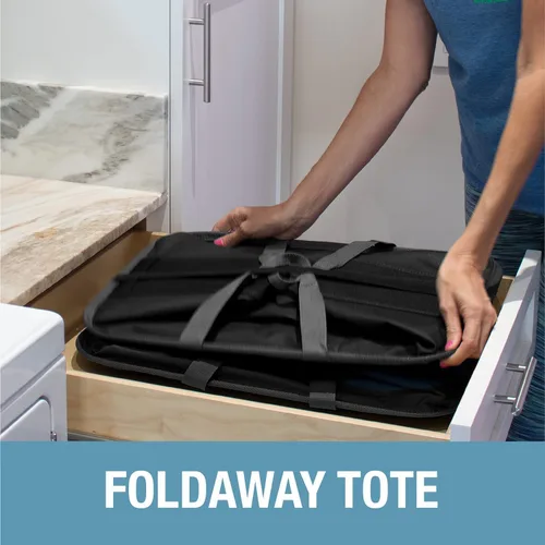 Vista 5 de CleverMade Cesta plegable para ropa sucia – Contenedor organizador de almacenamiento de 64 litros, paquete de 2 unidades color negro medianoche gris