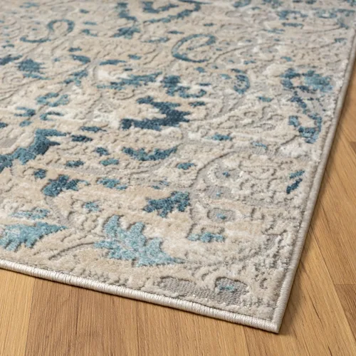 Vista 5 de LUXE WEAVERS Alfombra de área azul floral vintage 4x5