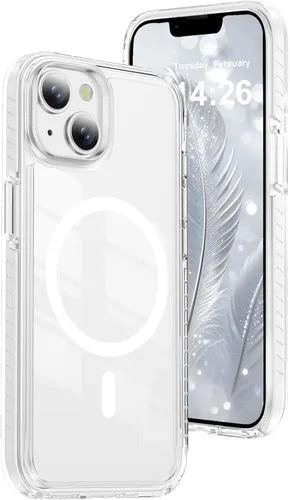 Vista 33 de LEMAXELERS Funda magnética transparente para iPhone 18 Pro Max, color negro