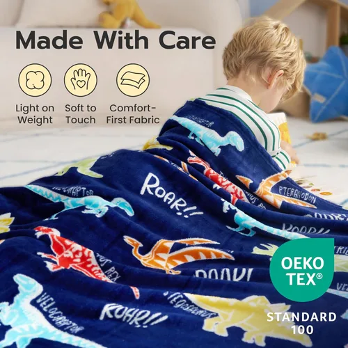 Vista 3 de Joiedomi Manta que brilla en la oscuridad, juguetes de dinosaurio para niños de 3 a 5 años, regalos de dinosaurios, juguetes para edades de 2, 3, 4