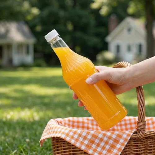 Vista 8 de Noamus Paquete de 8 botellas de refresco de plástico de 33 onzas con tapas, contenedor de jugo de PET transparente vacío reutilizable de 1 litro