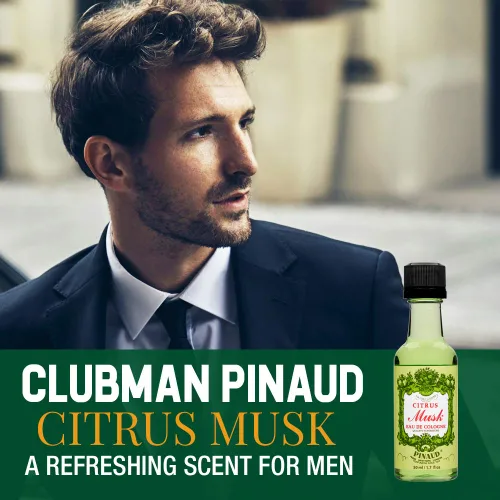 Vista 2 de Clubman Loción para después del afeitado Citrus Musk, enfría al instante, tonifica y refresca la piel después del afeitado, 1.7 onzas líquidas x 2