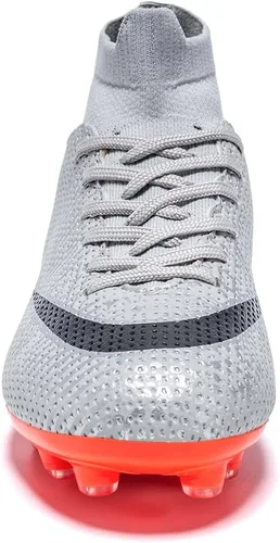 Vista 5 de Favdeol Tacos de fútbol para niños y niñas, zapatos de fútbol para entrenamiento de alta calidad, zapatos de fútbol para exteriores e interiores