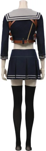 Vista 2 de Disfraz de muñeca para mujer, vestido de uniforme escolar para Halloween, trajes de cosplay con calcetines
