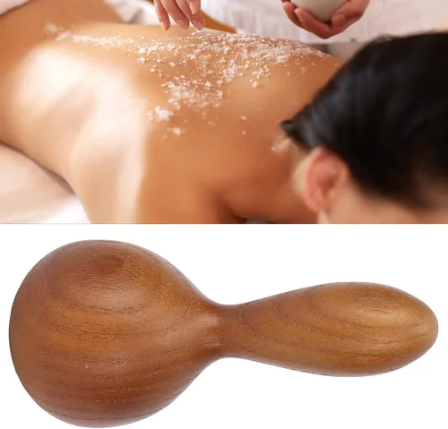 Vista 3 de Masaje de mano de madera, martillo portátil de masaje de aceite esencial de madera de teca, martillo de masaje de terapia de madera, herramienta