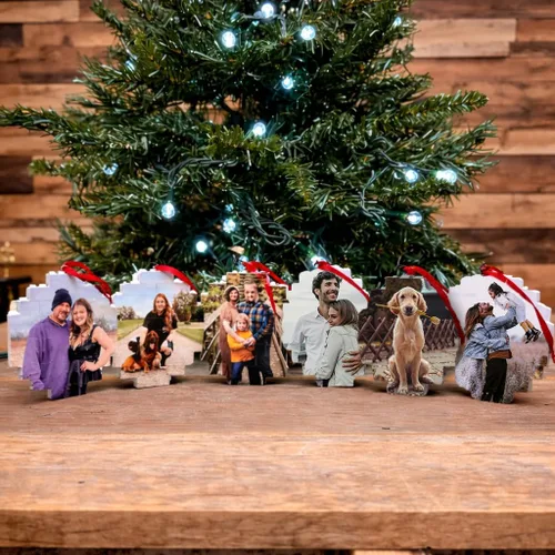 Vista 3 de Adorno de ladrillo con foto personalizada, adorno de Navidad personalizado, una manera divertida de decorar tu árbol (1)