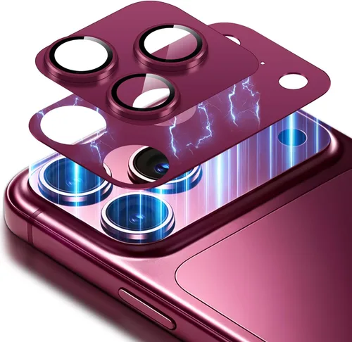 Vista 11 de QHOHQ Paquete de 2 protectores magnéticos de lente de cámara para iPhone 18 Azul