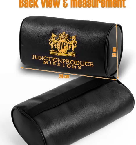 Vista 3 de Juego de 5 almohadas bordadas doradas Junction Produce JDM para el cuello del auto con almohadilla para el hombro + dije Vip Fusa Kiku JP Knot Kin