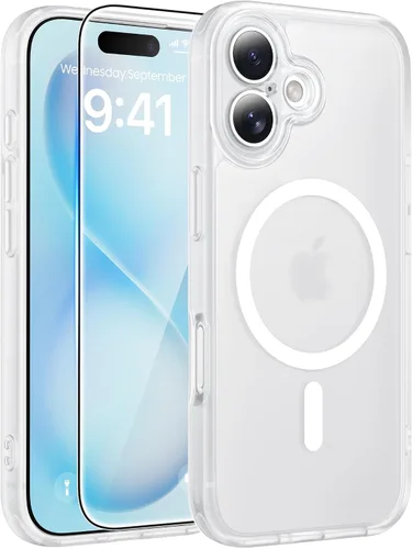 Vista 53 de FNTCASE - Funda para iPhone 16 Pro: magnética, mate, translúcida, de grado militar, protectora contra caídas, resistente, fina, duradera y a prueba