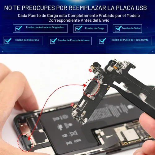 Vista 4 de Reemplazo para iPhone 13 Puerto de carga Dock Conector para iPhone 13 Puerto de carga Reemplazo USB Cargador Junta Flex Cable Asamblea Accesorios