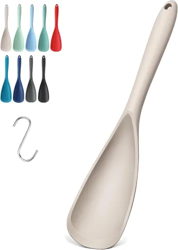 Vista 24 de Paquete de 2 espátulas de silicona para utensilios de cocina antiadherentes 2 paquete caqui