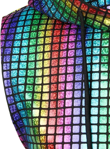 Vista 5 de ZEROYAA Camiseta hipster metálica con capucha y bolsillo tipo canguro para hombre