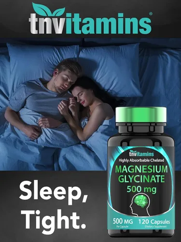 Vista 6 de Glicinato de magnesio 500 mg por cápsula – 120 unidades Suministro de 4 meses Suplemento de magnesio quelado puro para dormir, calma, nervios