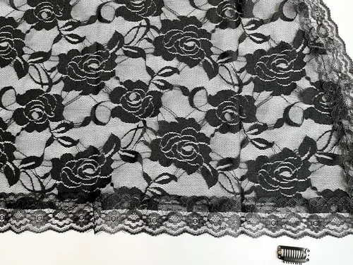 Vista 6 de Velo de mantilla de encaje suave y cómodo, 7 colores, estilo español, velo de encaje, cubierta de cabeza, forma de D
