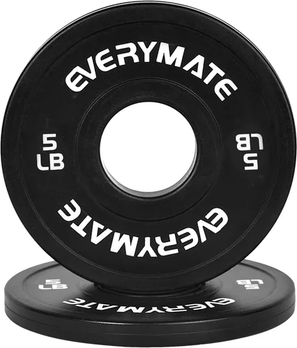 Vista 11 de EVERYMATE Juego de placas de peso de cambio negro, 1.25 libras, 2.5 libras, 5 libras, juego de placas olímpicas fraccionarias para entrenamiento
