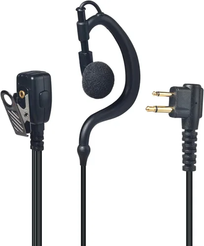 Vista 2 de Auricular Walkie Talkie en forma de G de 2 pines con micrófono PTT