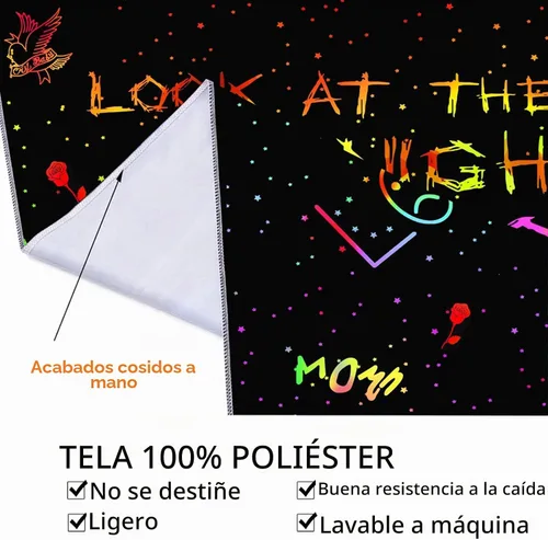Vista 6 de PSYHILAR Blacklight Lil Peep Tapestry, Pósteres de Luz Negra para Dormitorio, Bandera UV Star Shopping Rapper (40 x 30 Pulgadas)