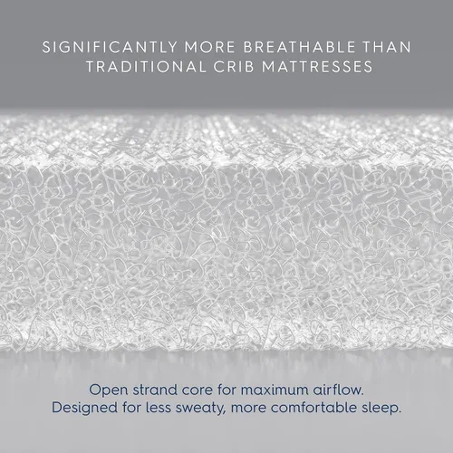 Vista 10 de HALO DreamWeave Colchón de cuna y para niños pequeños - 100% colchón transpirable y núcleo, diseño de 2 etapas de doble cara, funda lavable a