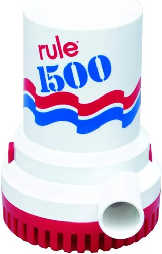 Vista 2 de Rule 02, Bomba de sentina, 1500 GPH, no automática, 12 voltios y 35A -A-Matic - Interruptor de flotador de bomba de achique, sin mercurio, blanco