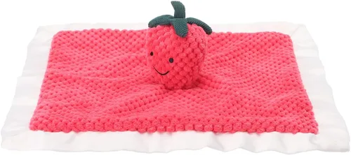 Vista 7 de Apricot Lamb Manta de seguridad de frutas rellenas de fresa, manta de personaje para guardería, manta de lujo para acurrucarse de felpa para bebé
