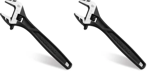 Vista 14 de WORKPRO - Llave ajustable de 4 pulgadas de servicio pesado con escala imperial y métrica, llave premium de acero Cr-V, cromada