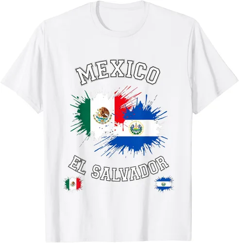 Vista 102 de Camiseta de recuerdo de la bandera vintage de El Salvador de México