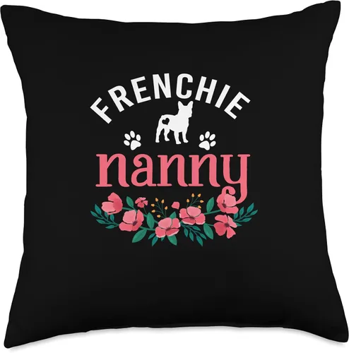 Vista 5 de Floral French Bulldog Matching Mother's Day Gifts Frenchie Nanny Gifts - Almohada de Navidad para mujeres, amantes de los perros y mascotas, 16 x 16