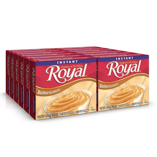 Vista 9 de Royal Mezcla de postre de pudín instantáneo, crema de plátano, sin grasa (12 cajas de 1.85 onzas) (paquete de 12)