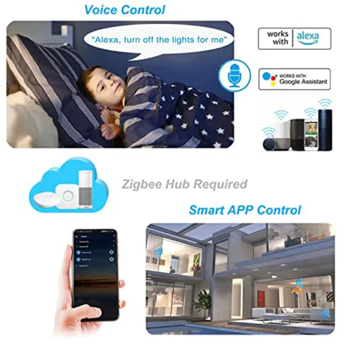 Vista 3 de Zigbee Enchufe inteligente, fácil configuración, funciona con SmartThings/Google Home, control de voz con Alexa, 10A, requiere concentrador, paquete