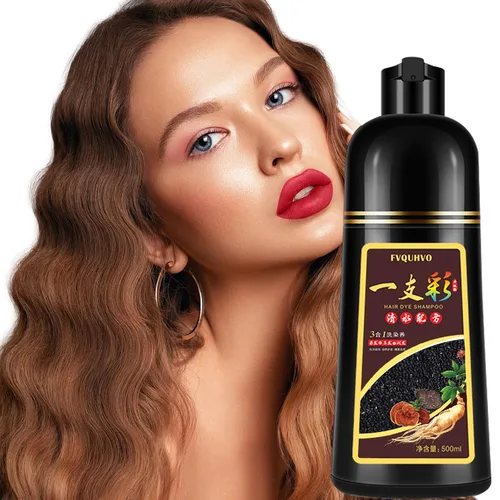 Vista 8 de Yocisku Champú de tinte para cabello negro 3 en 1 para hombres y mujeres, color de cabello para cobertura del 100% de las canas, champú para canas