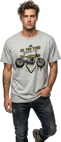 Vista 4 de Camiseta Cool Motorbike para Hombre - CB 750 Four Cafe Racer - Ropa Moto