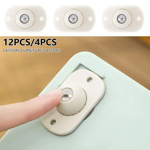 Vista 9 de 4 ruedas giratorias – Polea de pasta autoadhesiva/ruedas giratorias de acero inoxidable con rotación de 360 grados para muebles, cajas