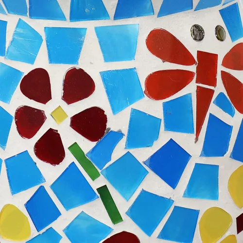 Vista 6 de Sunnydaze - Campana de viento de flores primaverales – Campana de viento de vidrio mosaico para el patio, terraza o porche, 7 pulgadas