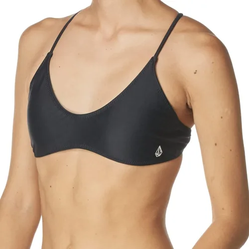 Vista 4 de Volcom Top de bikini con cuello redondo simple y sólido para mujer
