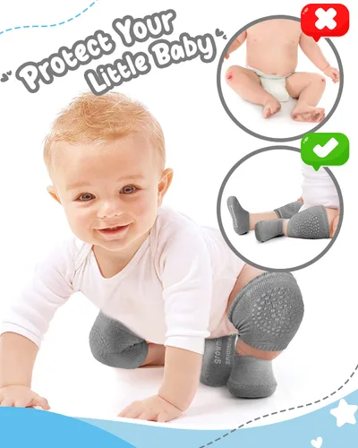 Vista 2 de BOSONER Calcetines antideslizantes para bebés, niños y niñas, el mejor regalo para bebés, rodilleras unisex para bebés y niños pequeños