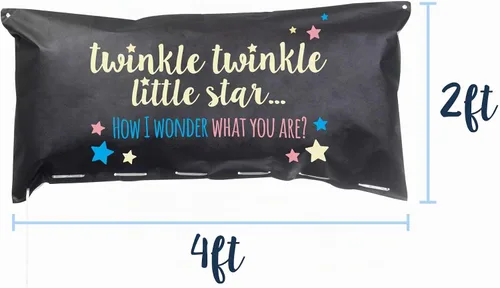 Vista 4 de Bolsa de caída de globos para revelación de género Twinkle, Twinkle Little Star