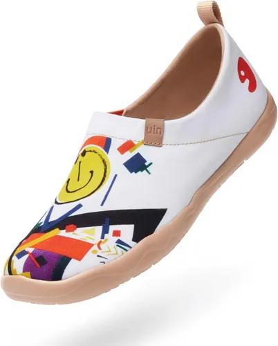Vista 6 de UIN Zapatos planos de lona para hombre, ligeros, para caminar, casuales, cómodos, pintados con arte