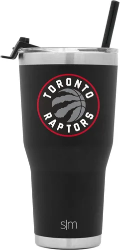 Vista 6 de Simple Modern Vaso con licencia oficial de la NBA con tapa abatible y popote aislado de acero inoxidable, colección Cruiser, 30 onzas