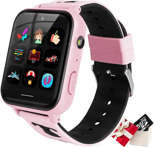 Vista 8 de OKYUK Reloj inteligente para niños, reproductor de MP3, reloj de música, teléfono con alarma de cámara, cámara SOS, llamada de 2 vías, reloj