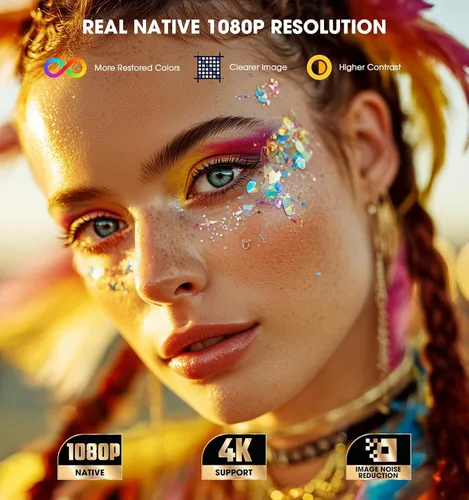 Vista 3 de VIZONY - Proyector FHD 1080P compatible con 4K, 800 ANSI, WiFi 5G Bluetooth, para exteriores con motor completamente sellado/enfoque